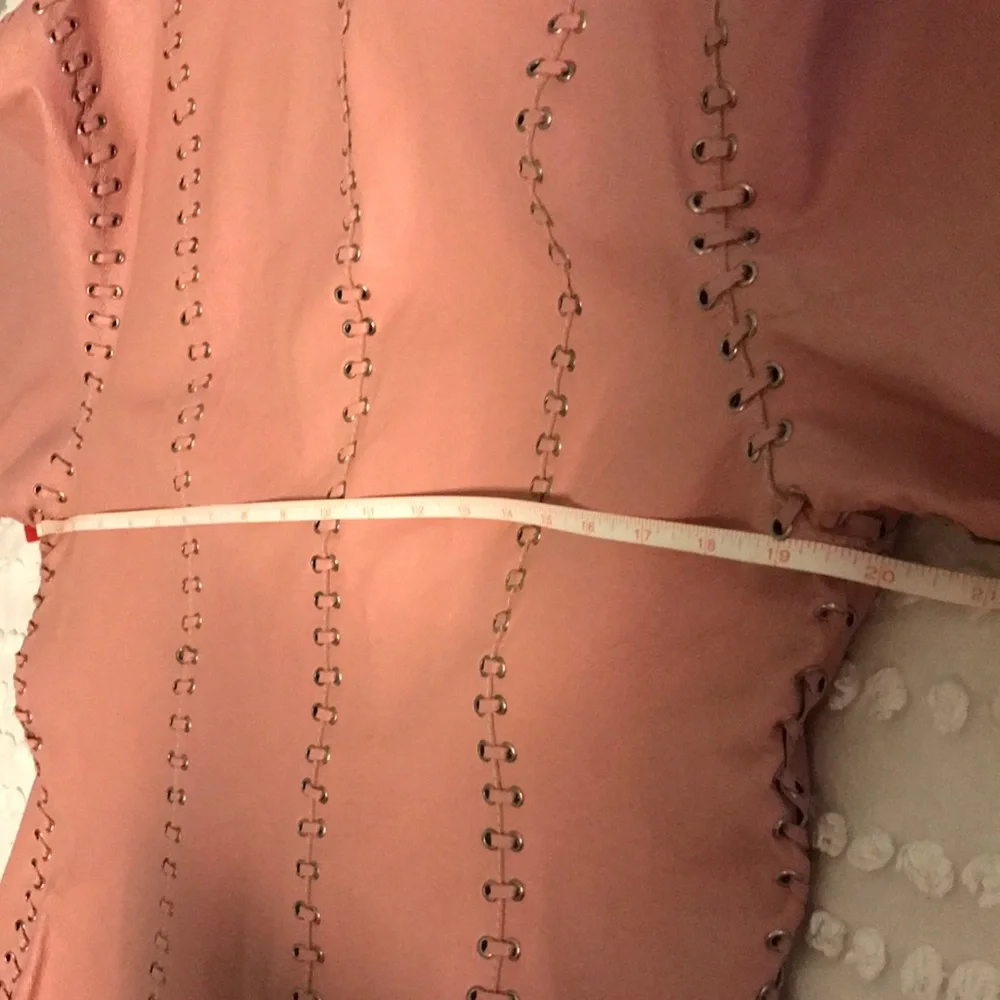 Vintage Oscar Piel Pink leather jacket XL grommet tie lace